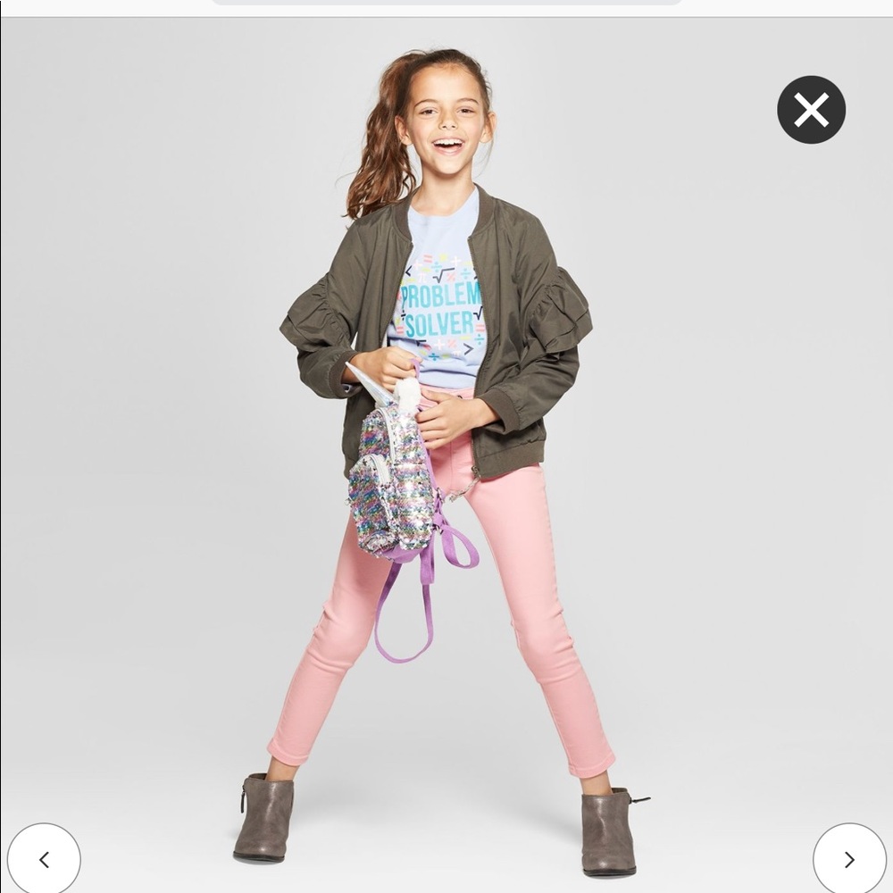 Pink rose jeggings